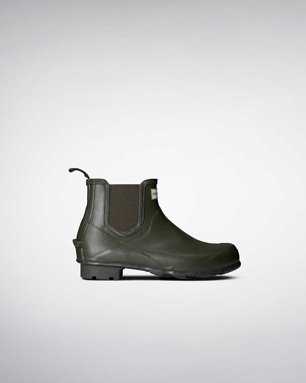 Mens Hunter Norris Field Chelsea Boots Dark Olive | DRQILZ-564